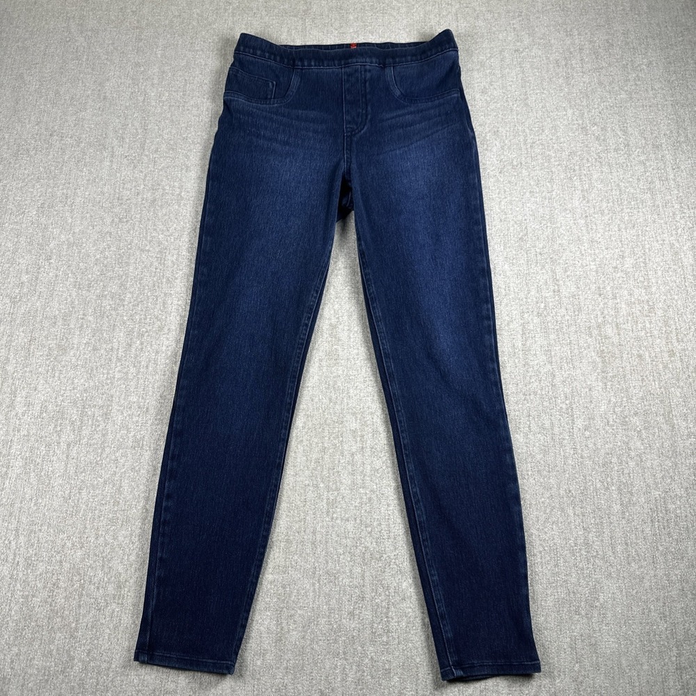 SPANX Leggings Women Sz Med Dark Wash Denim Pull On Slimming #20018R